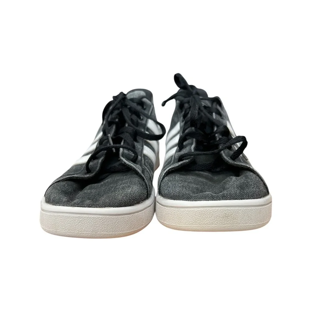Adidas Grand Court Washed Grey/Black Canvas Sneakers EG1517 Mens 7 Women's 8.5